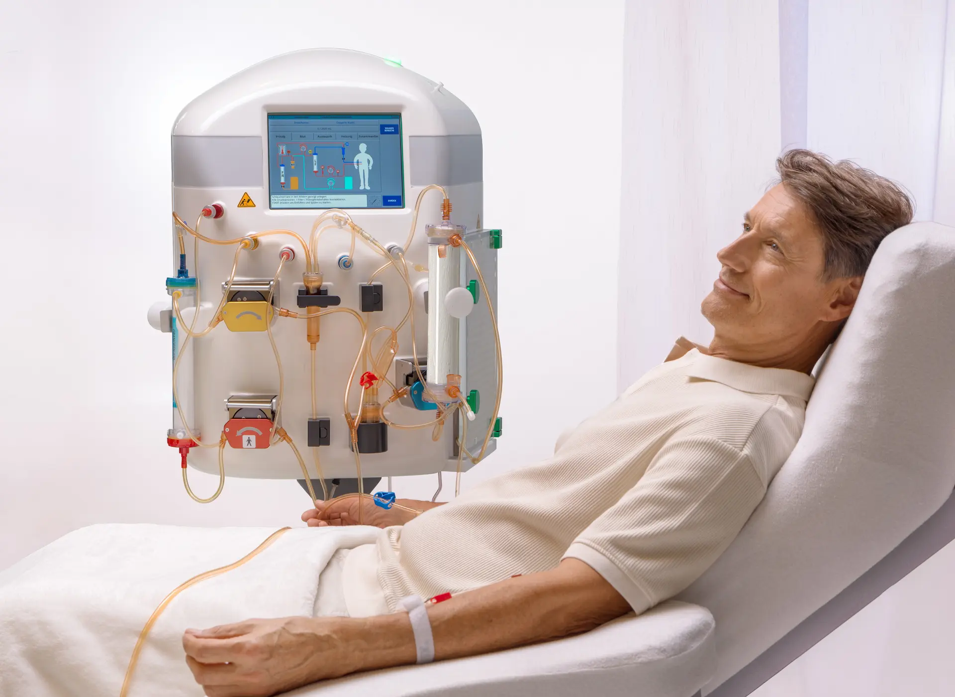 Man receiving inuspheresis treatment